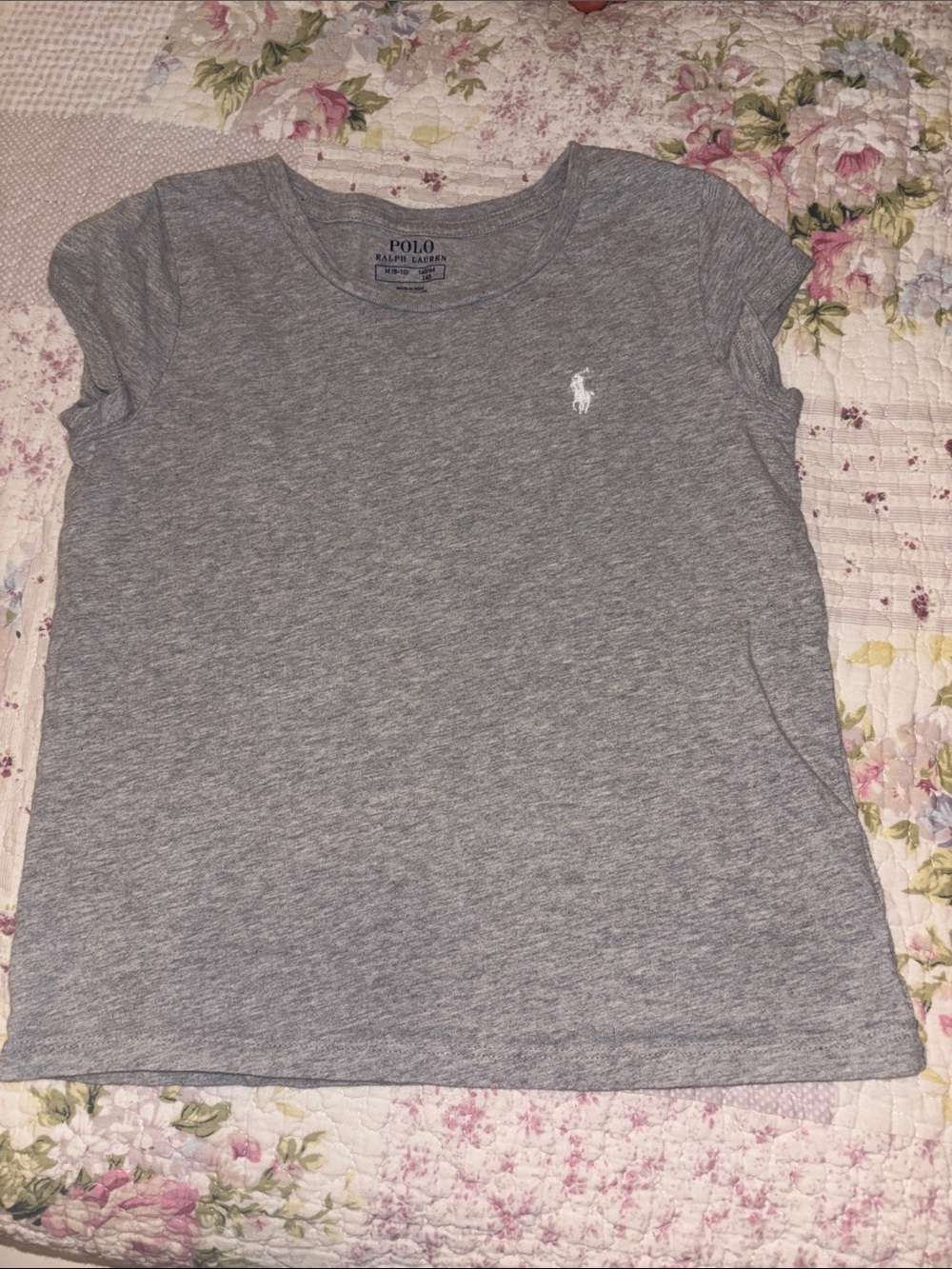 Polo by Ralph Lauren Girls' Heather Gray Logo Tee